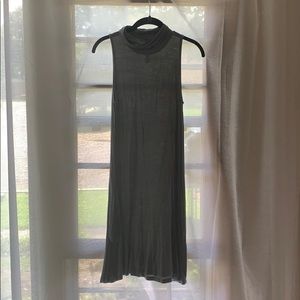 Grey sleeveless turtleneck dress
